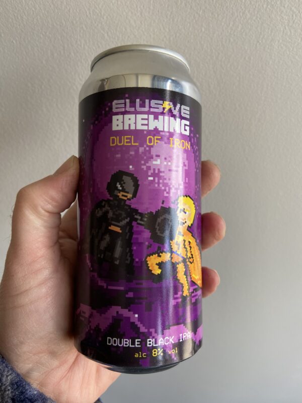 Duel Of Iron Double Black IPA by Elusive Brewing.