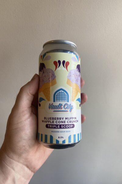 Blueberry Muffin Waffle Cone Crunch Triple Scoop Smoothie Sour by Vault City Brewing.