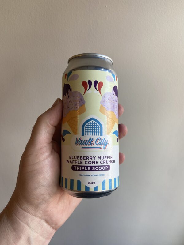 Blueberry Muffin Waffle Cone Crunch Triple Scoop Smoothie Sour by Vault City Brewing.