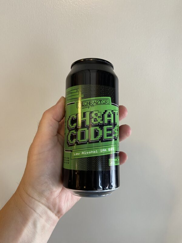 Cheat Codes Alcohol Free IPA by Neon Raptor Brewing Co.