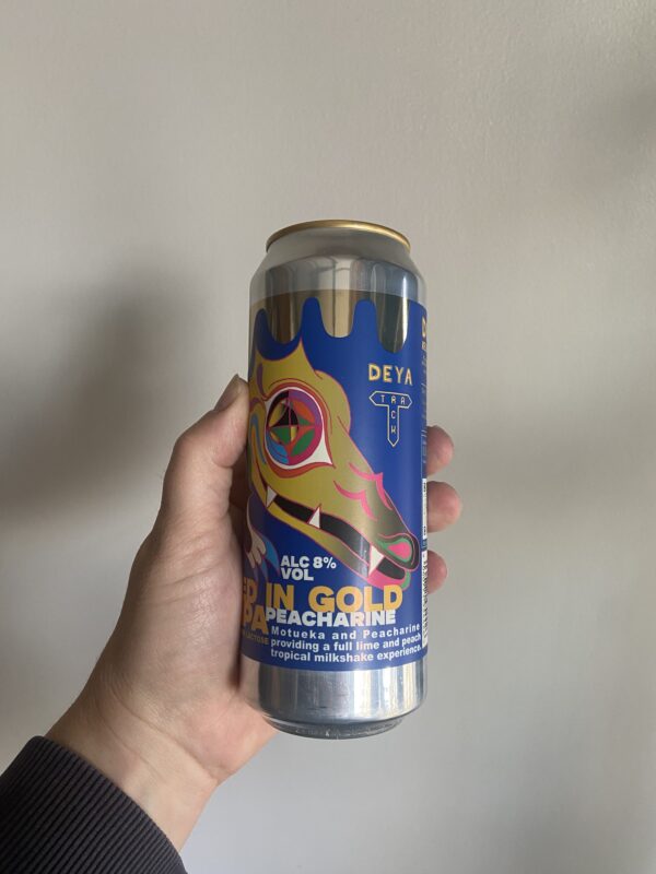 Saturated In Gold - Motueka & Peacharine DIPA by DEYA Brewing Company x Track Brewing.
